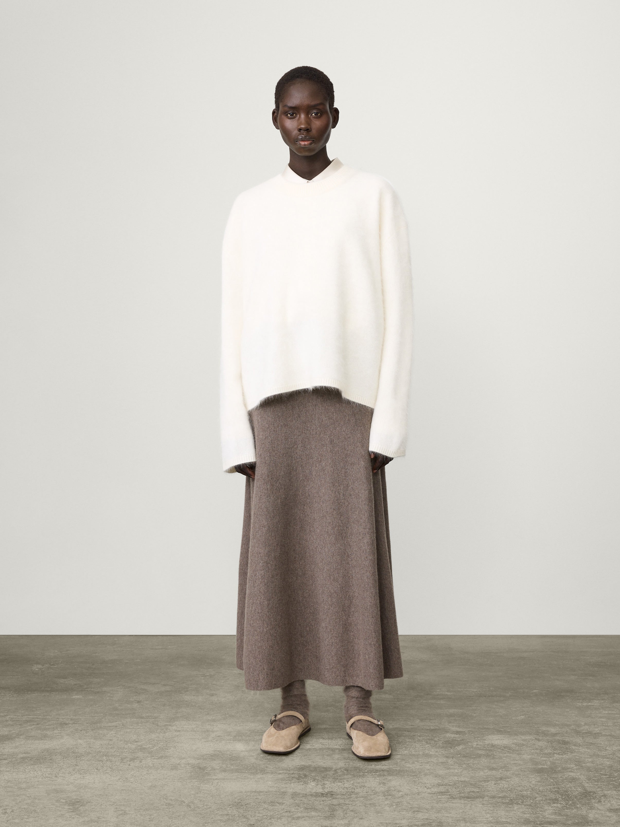 Natalia Sweater Cream Brushed | Cashmere | LISA YANG