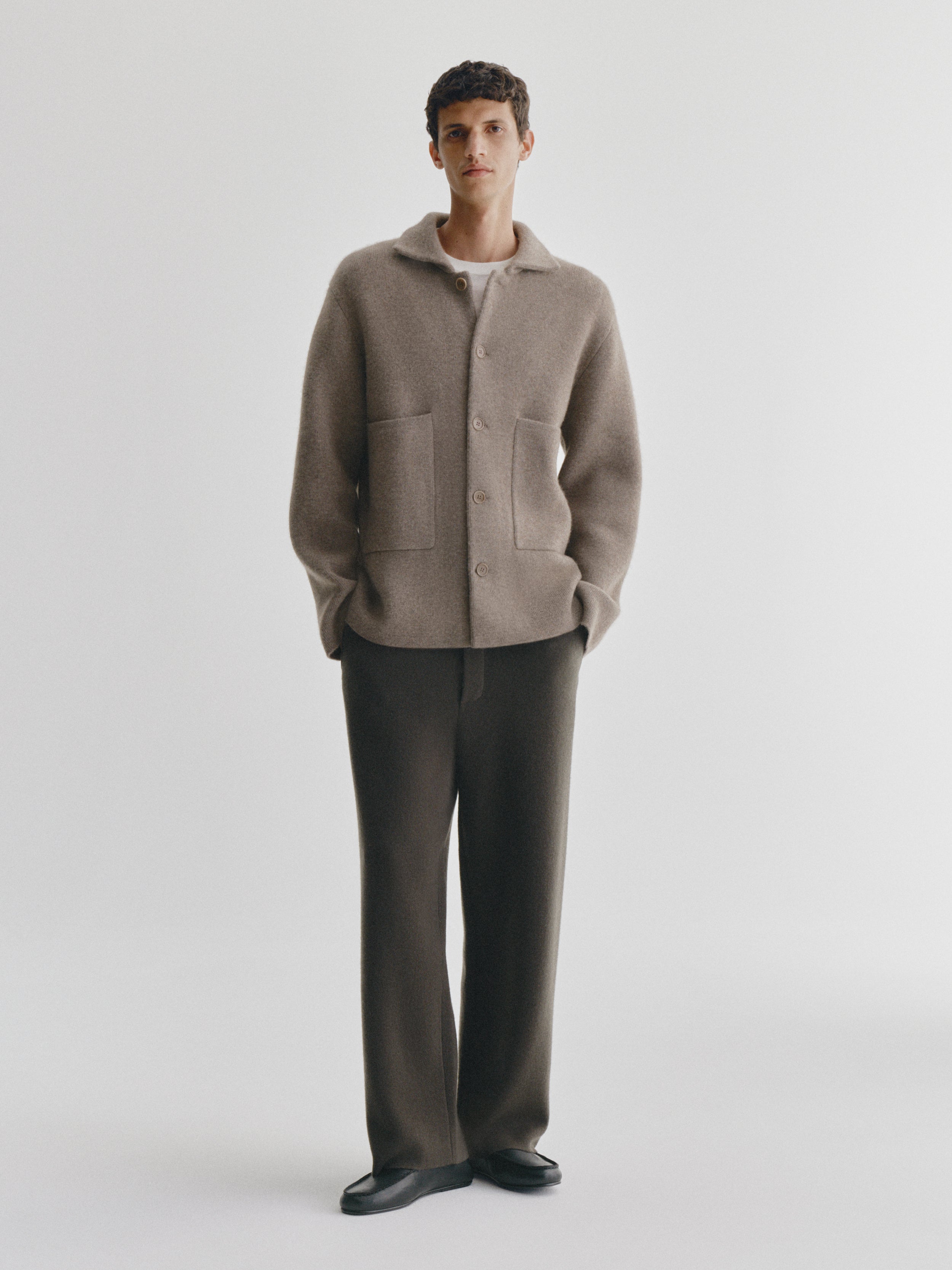 Louis Cardigan Jacket Truffle | Cashmere | LISA YANG