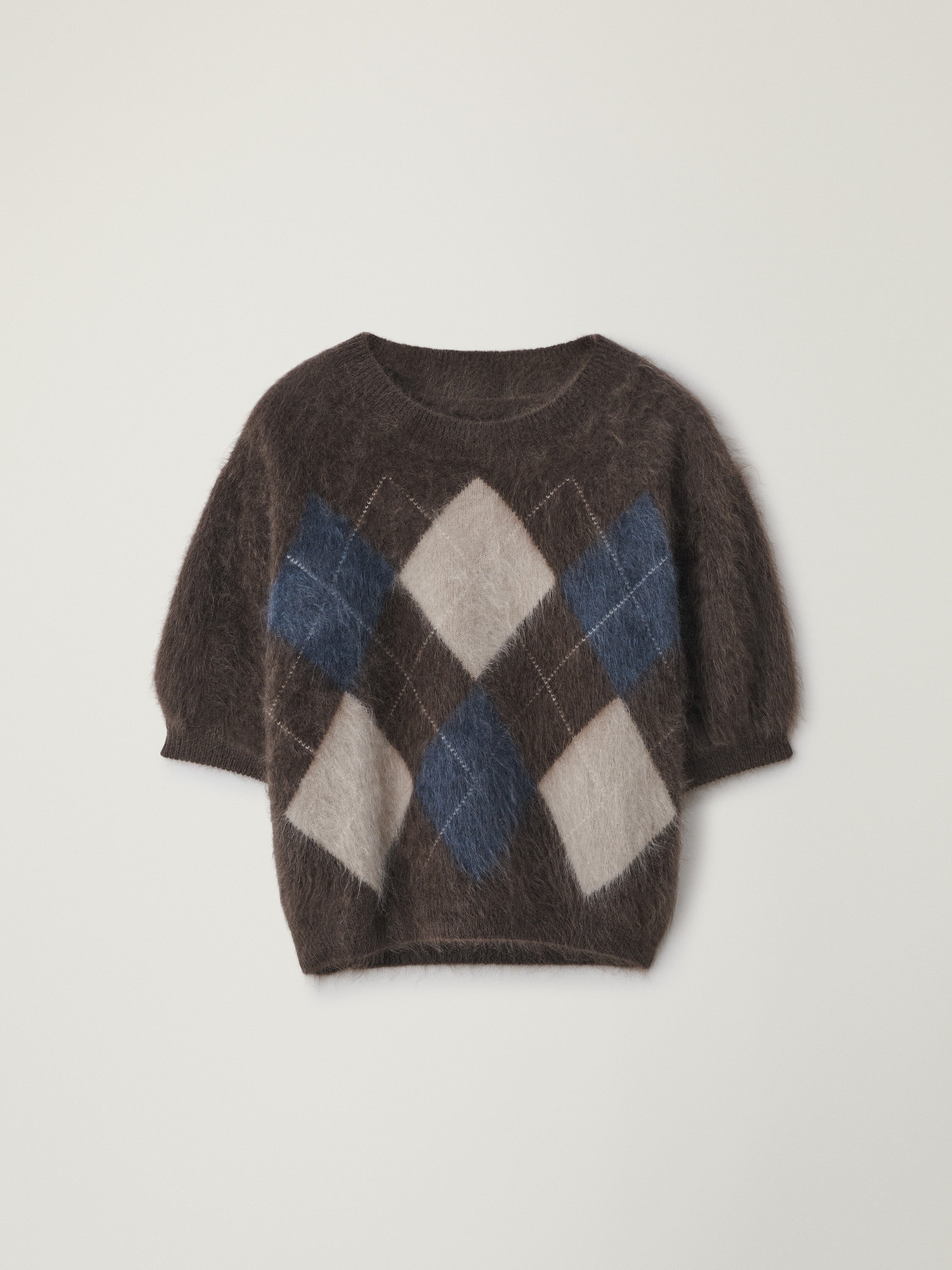 Juniper Sweater Wood Argyle Brushed | Cashmere | LISA YANG