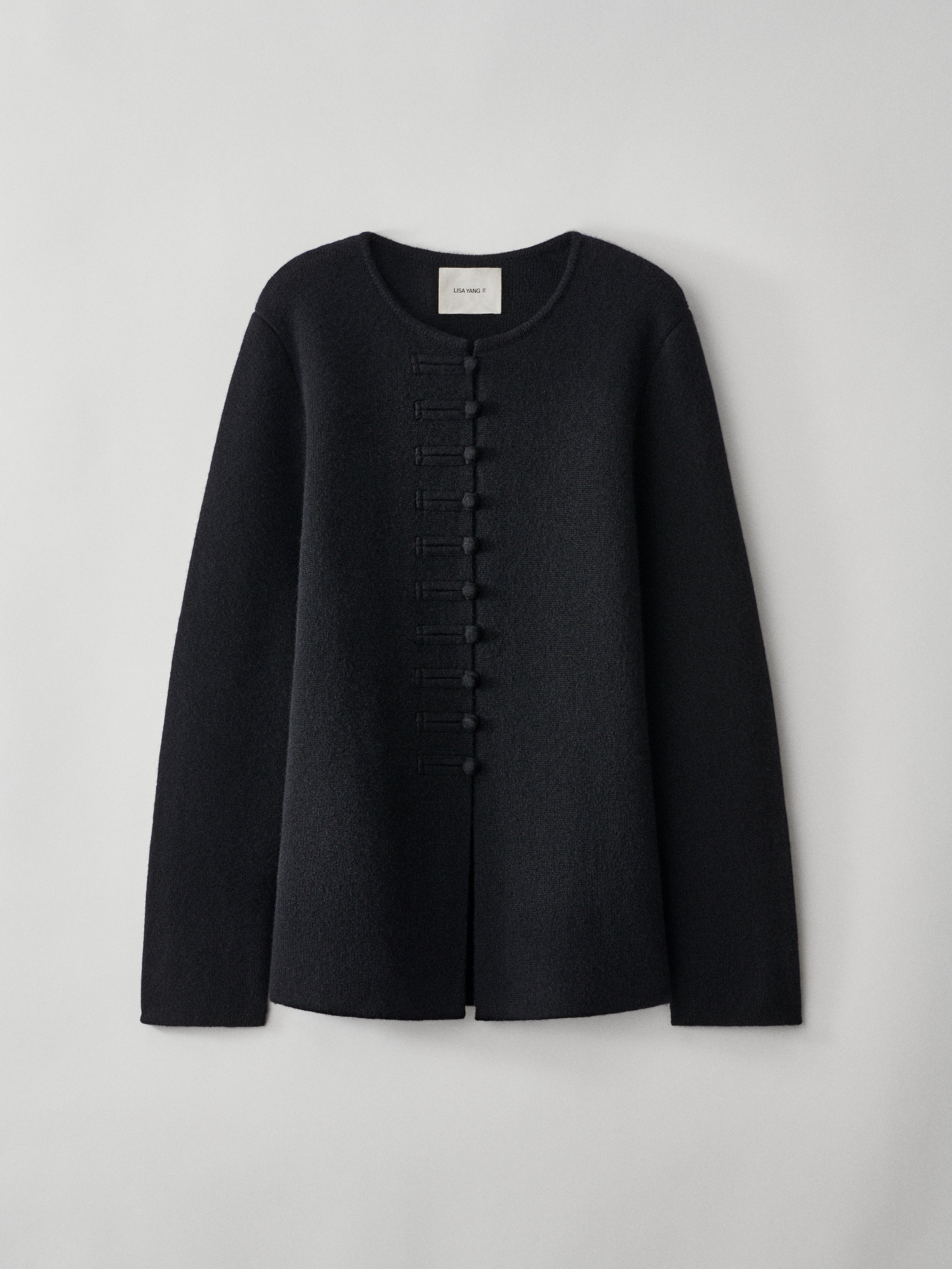Han Fu Cardigan Jacket Black | Cashmere | Lisa Yang – LISA YANG