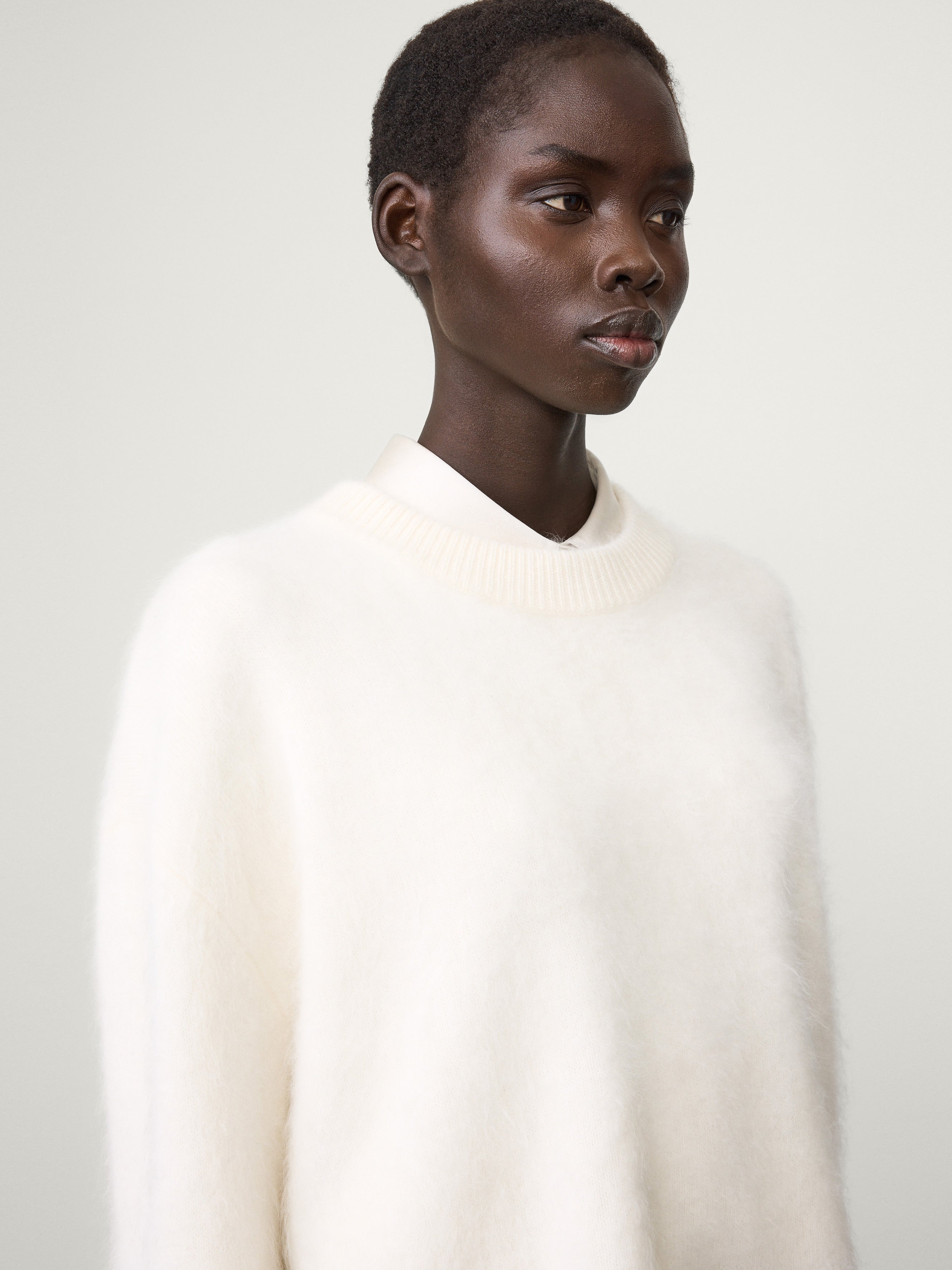 Natalia Sweater Cream Brushed | Cashmere | LISA YANG