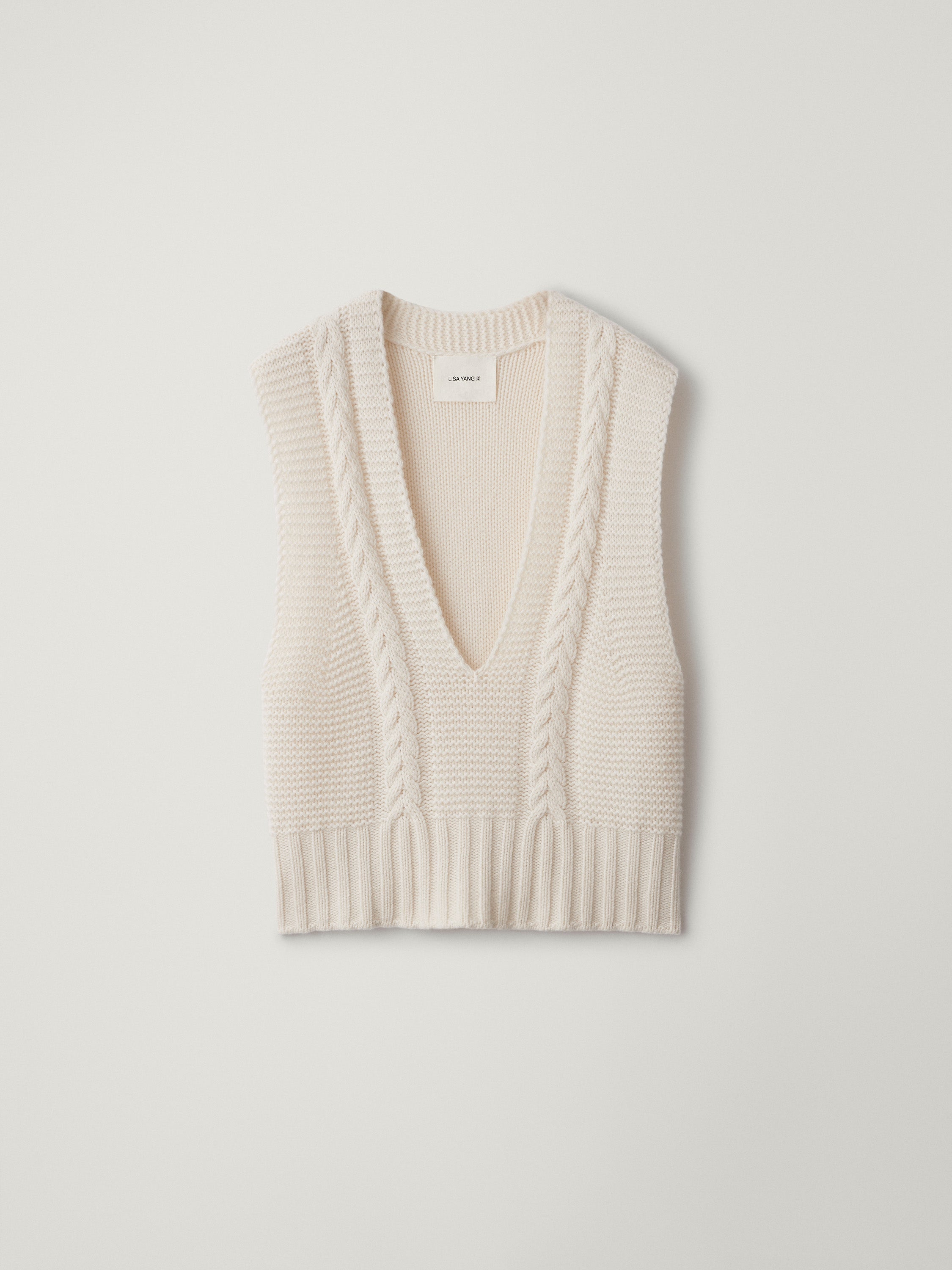 Sallie Vest Cream | Cashmere | LISA YANG