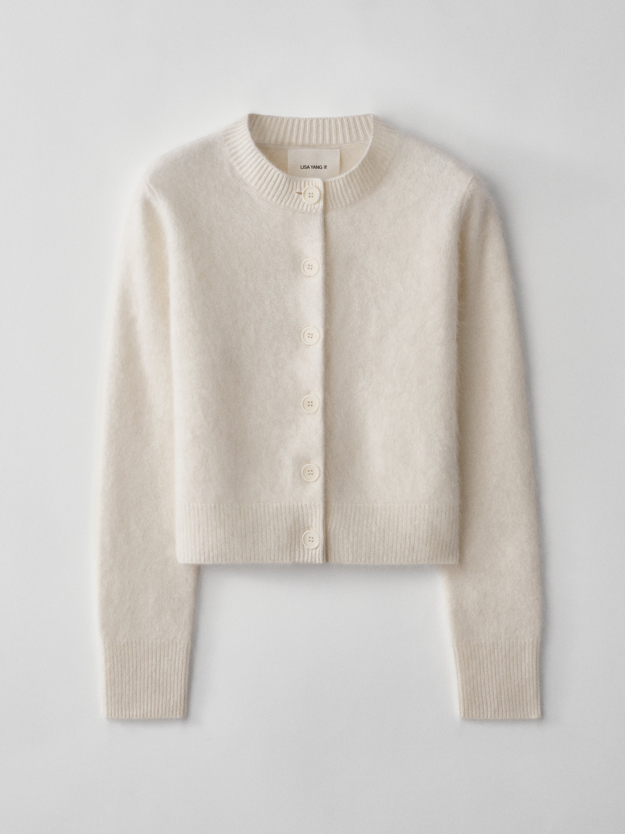 Lilly様 Azalea Cardigan Cream Brushed | Brushed Cashmere | LISA YANG