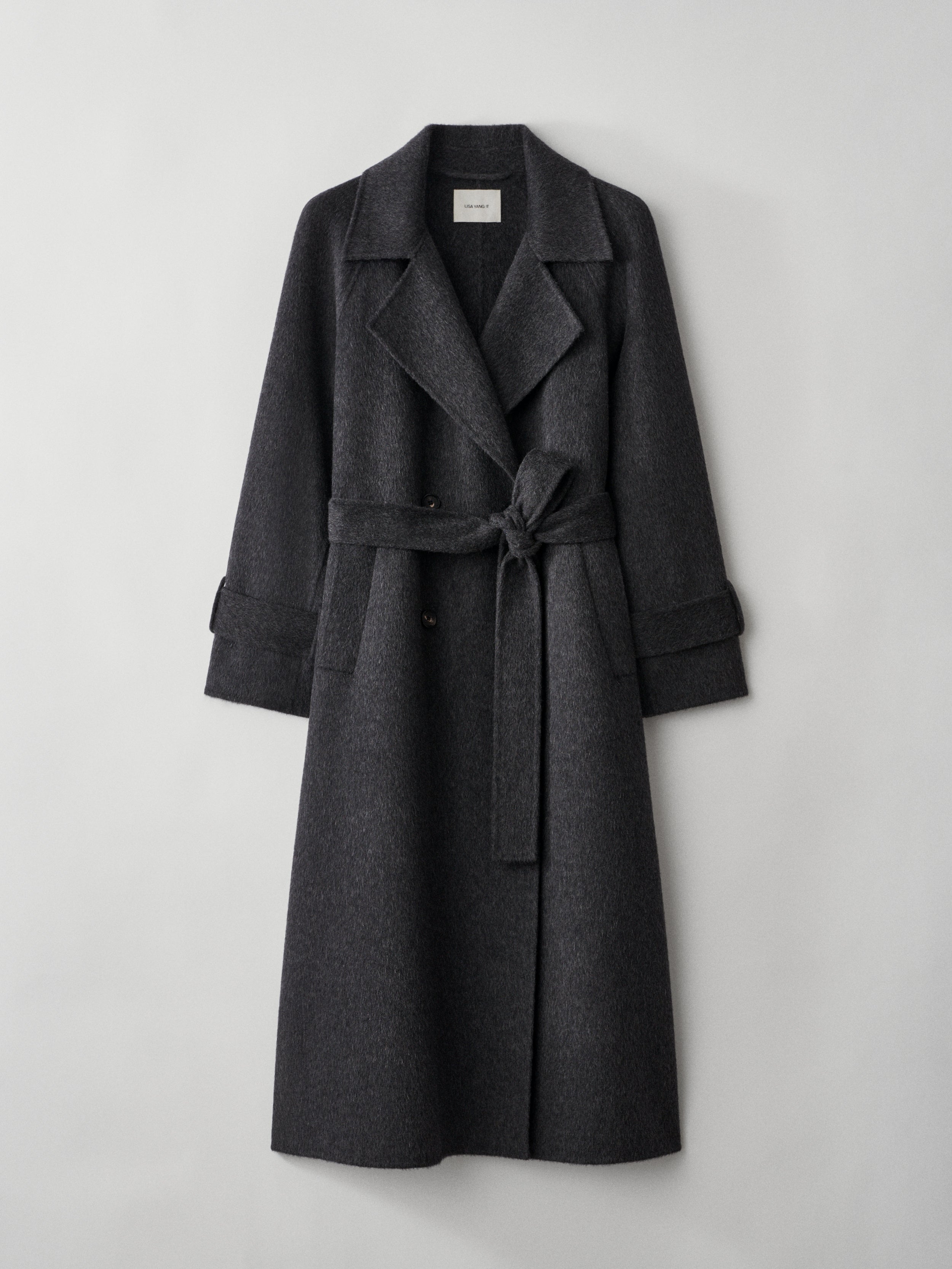 Double Trench Coat Dark Graphite | Wool Cashmere Doublé | Lisa