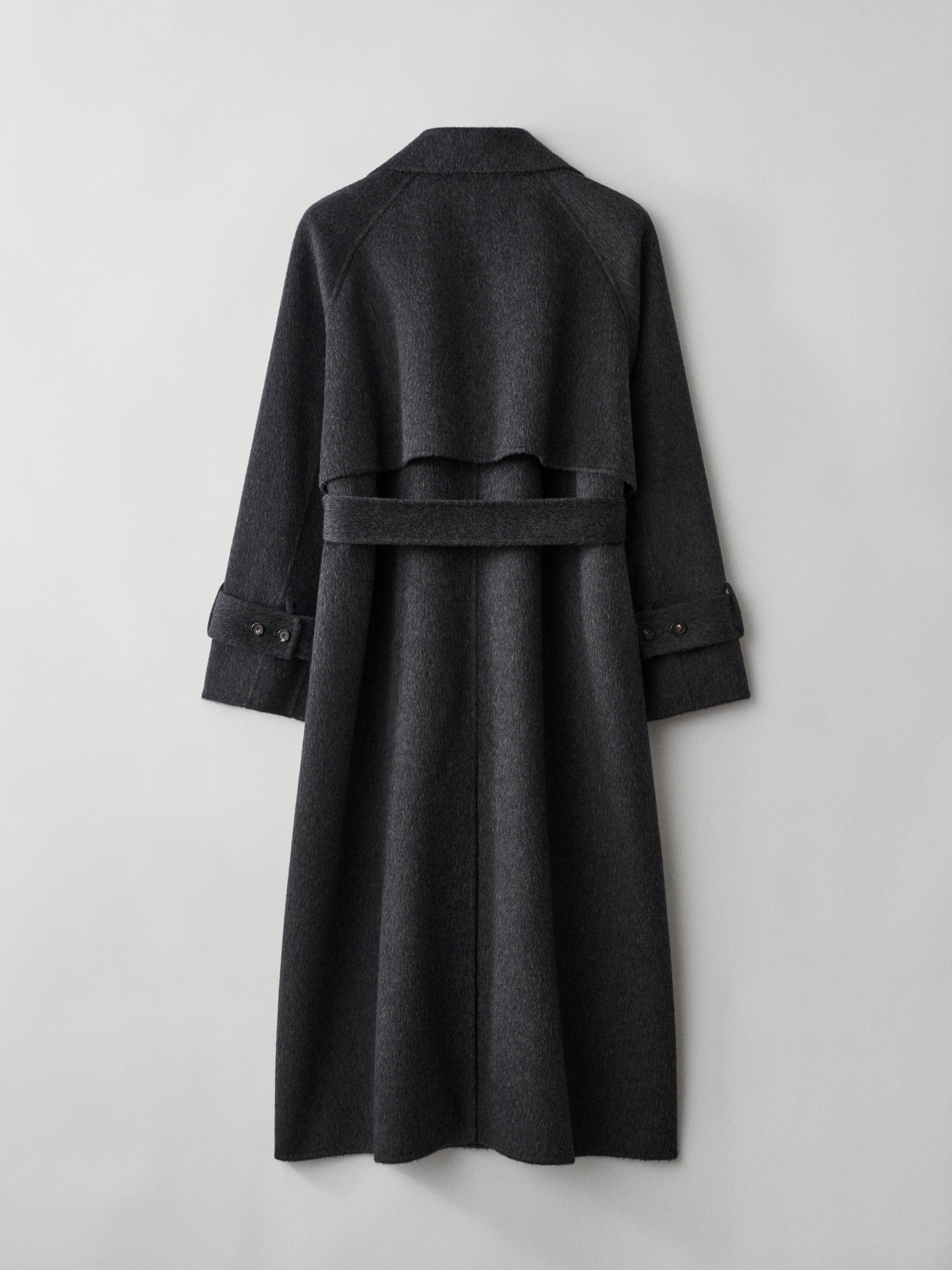 Double Trench Coat Dark Graphite | Wool Cashmere Doublé | Lisa