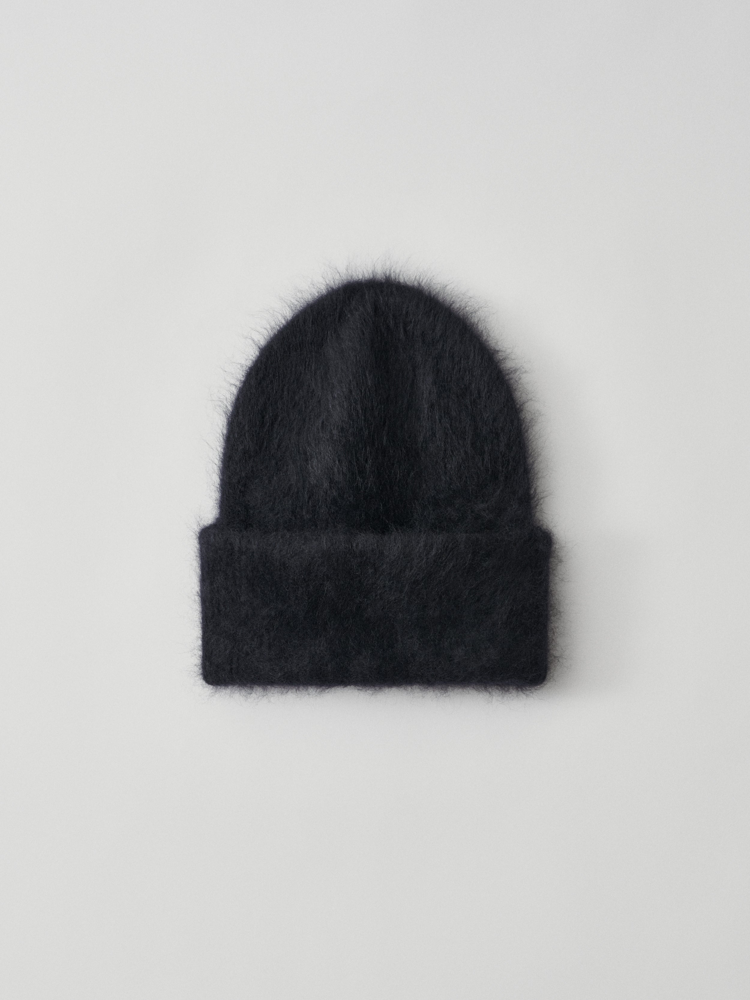 Rib Brushed Beanie Black Brushed | Cashmere | Lisa Yang – LISA YANG