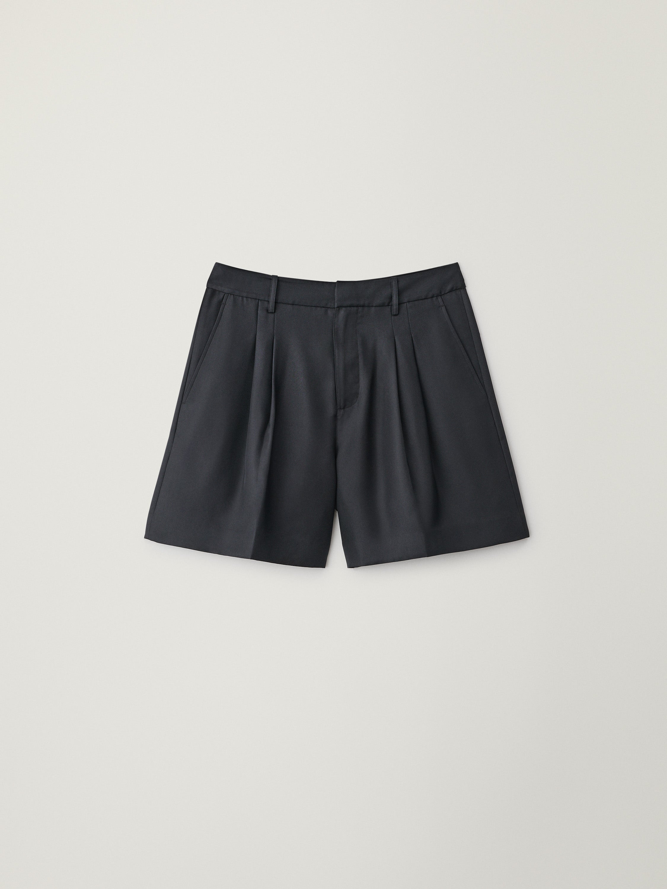 Tailored Wide Leg Shorts Midnight | Silk | LISA YANG