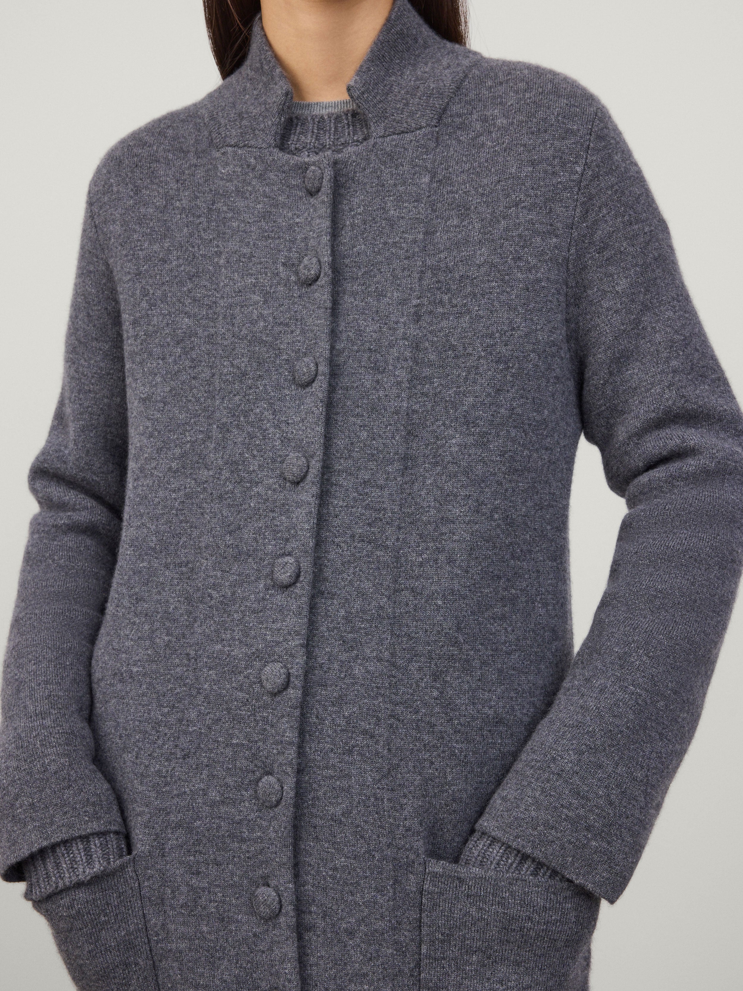 Rhea Coat Graphite | Cashmere | LISA YANG