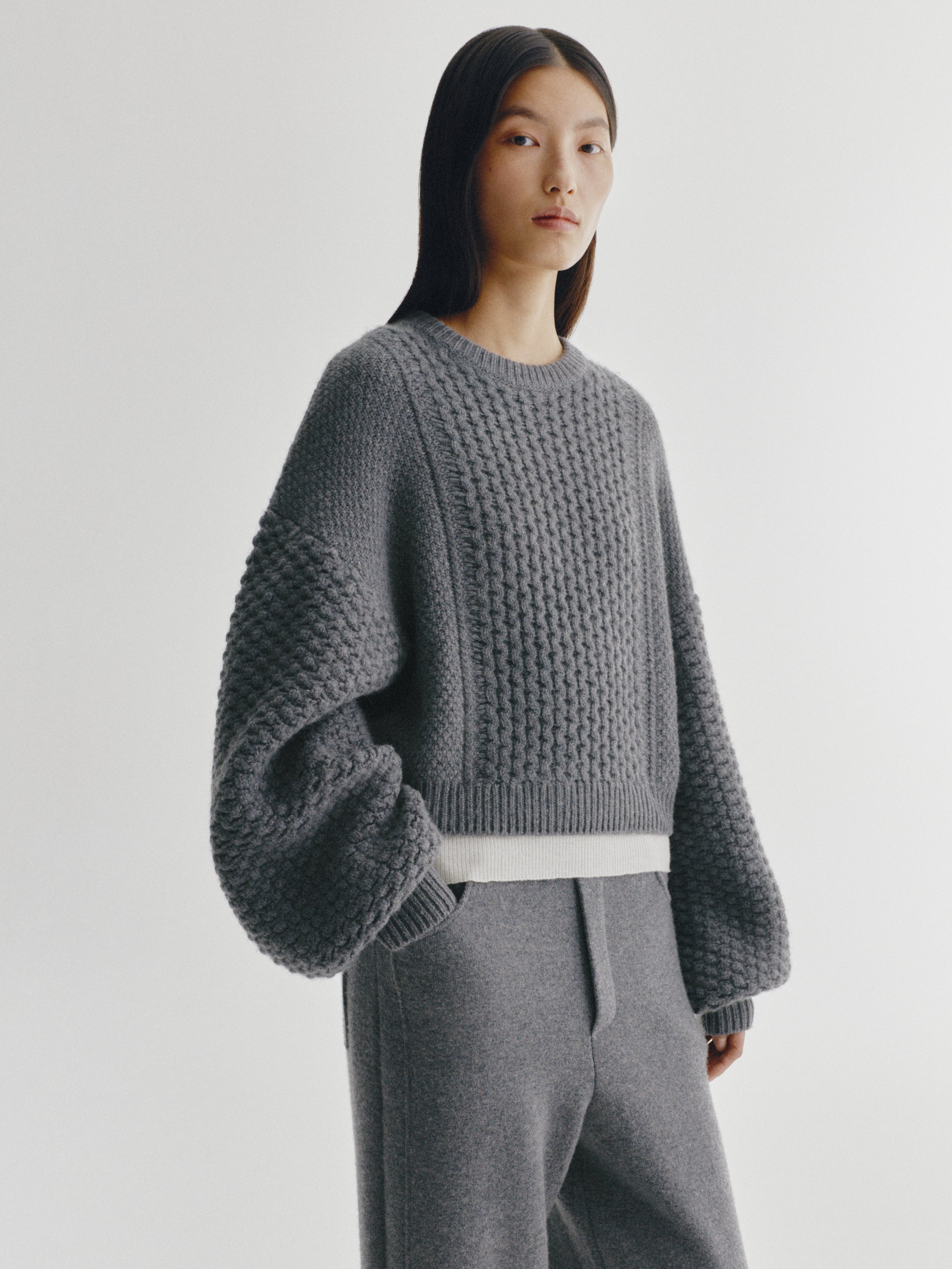 Clothilde Sweater Graphite | Cashmere | Lisa Yang – LISA YANG