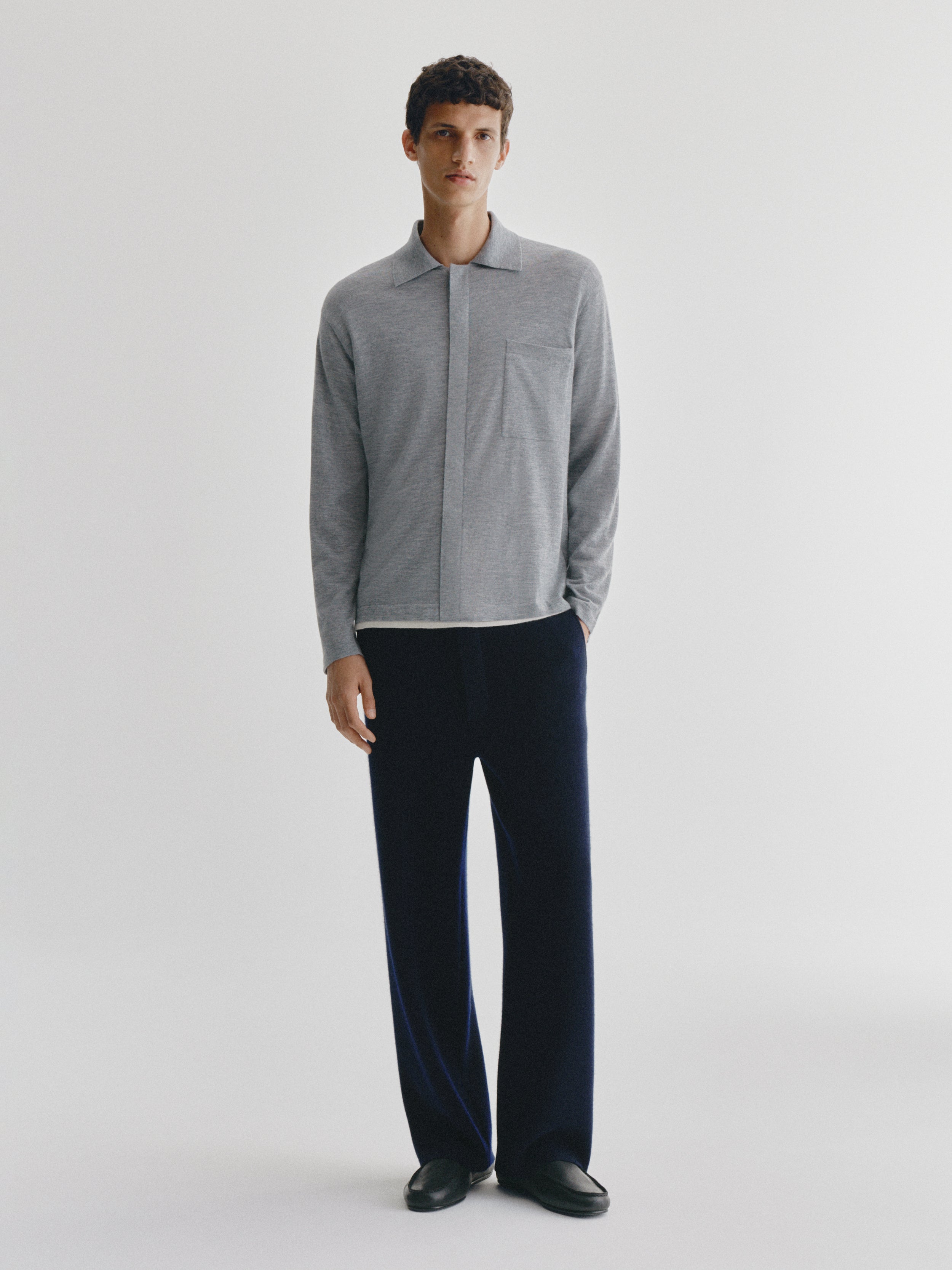 Kieran Cardigan Dark Mist | Cashmere | LISA YANG