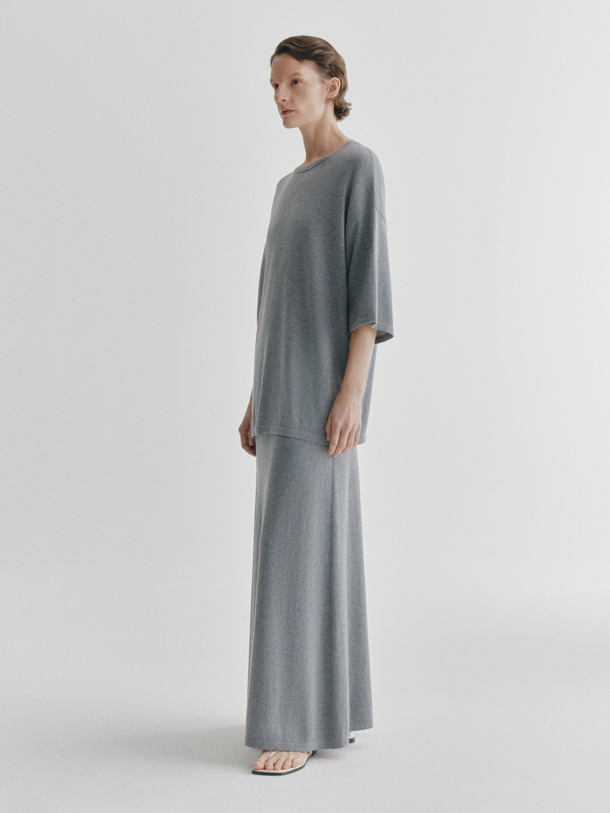 Agnette Sweater Deep Cloud | Cotton Cashmere | LISA YANG