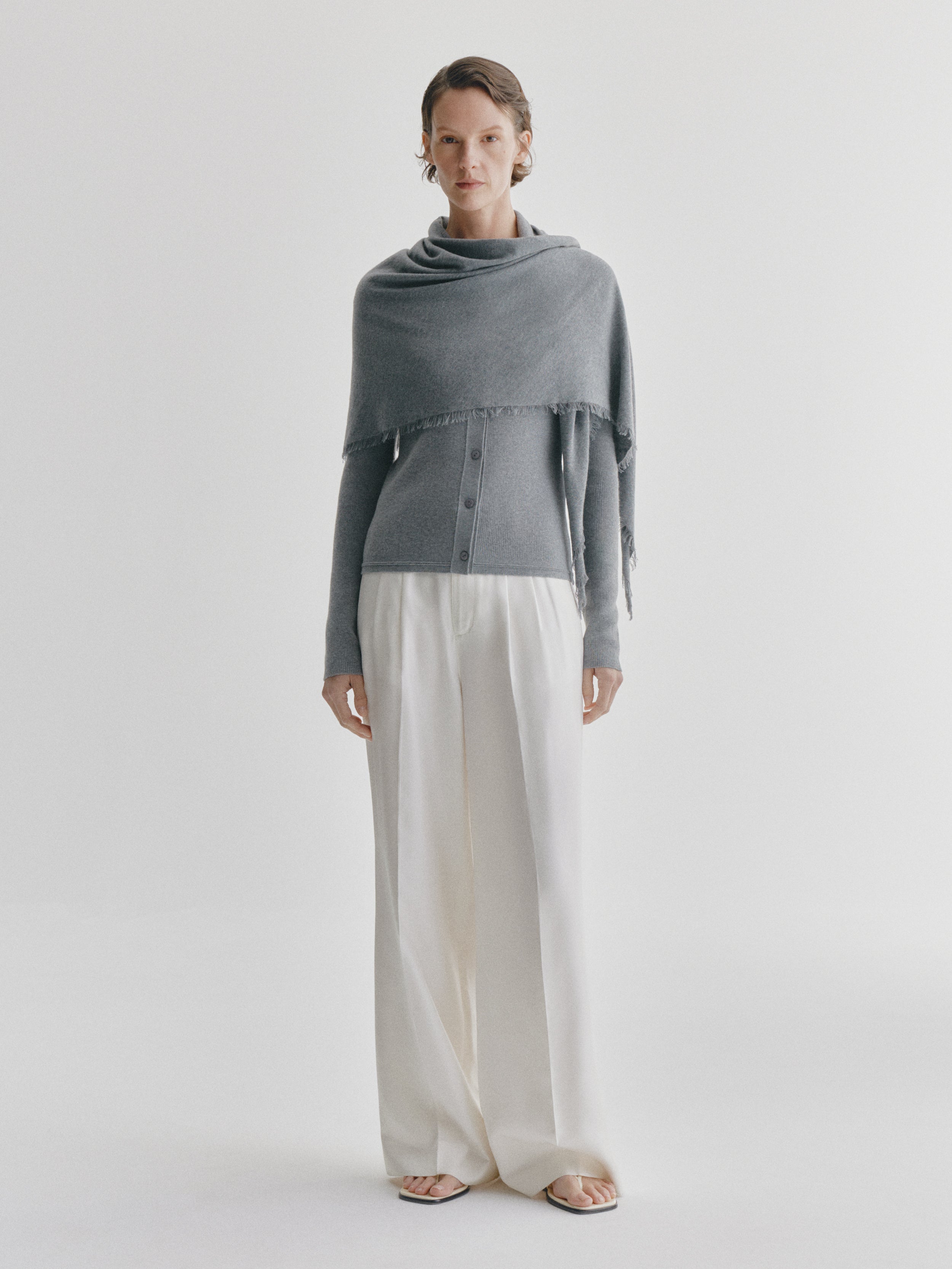Alvit Bandana Scarf Deep Cloud | Cotton Cashmere | LISA YANG