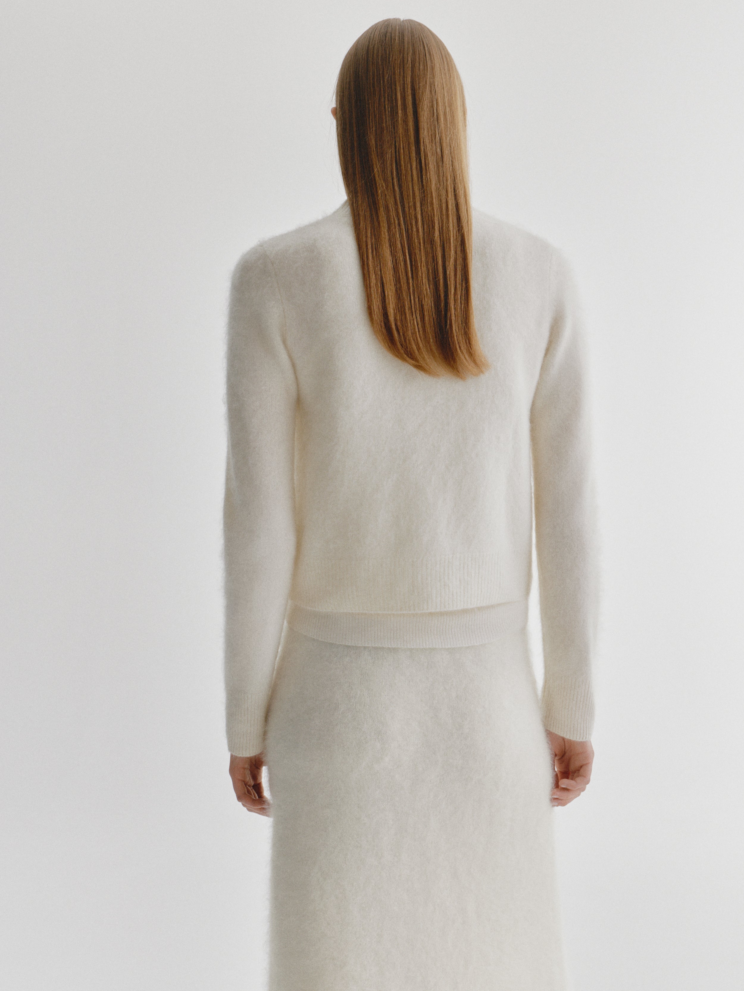 Azalea Cardigan Cream Brushed | Brushed Cashmere | LISA YANG