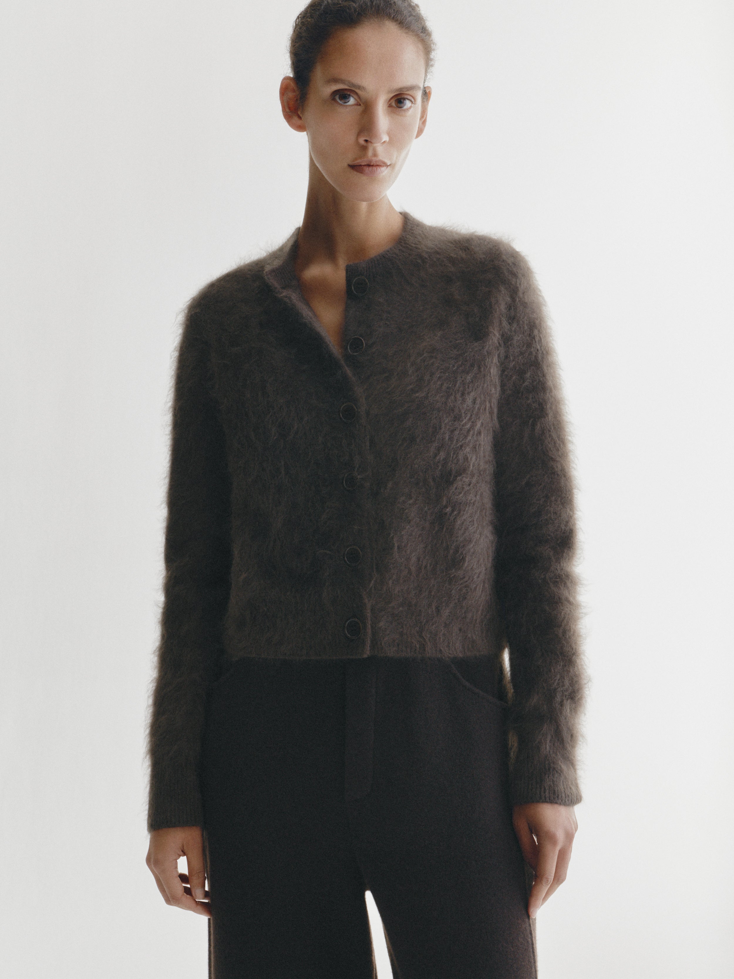 Azalea Cardigan Wood Brushed | Cashmere | LISA YANG