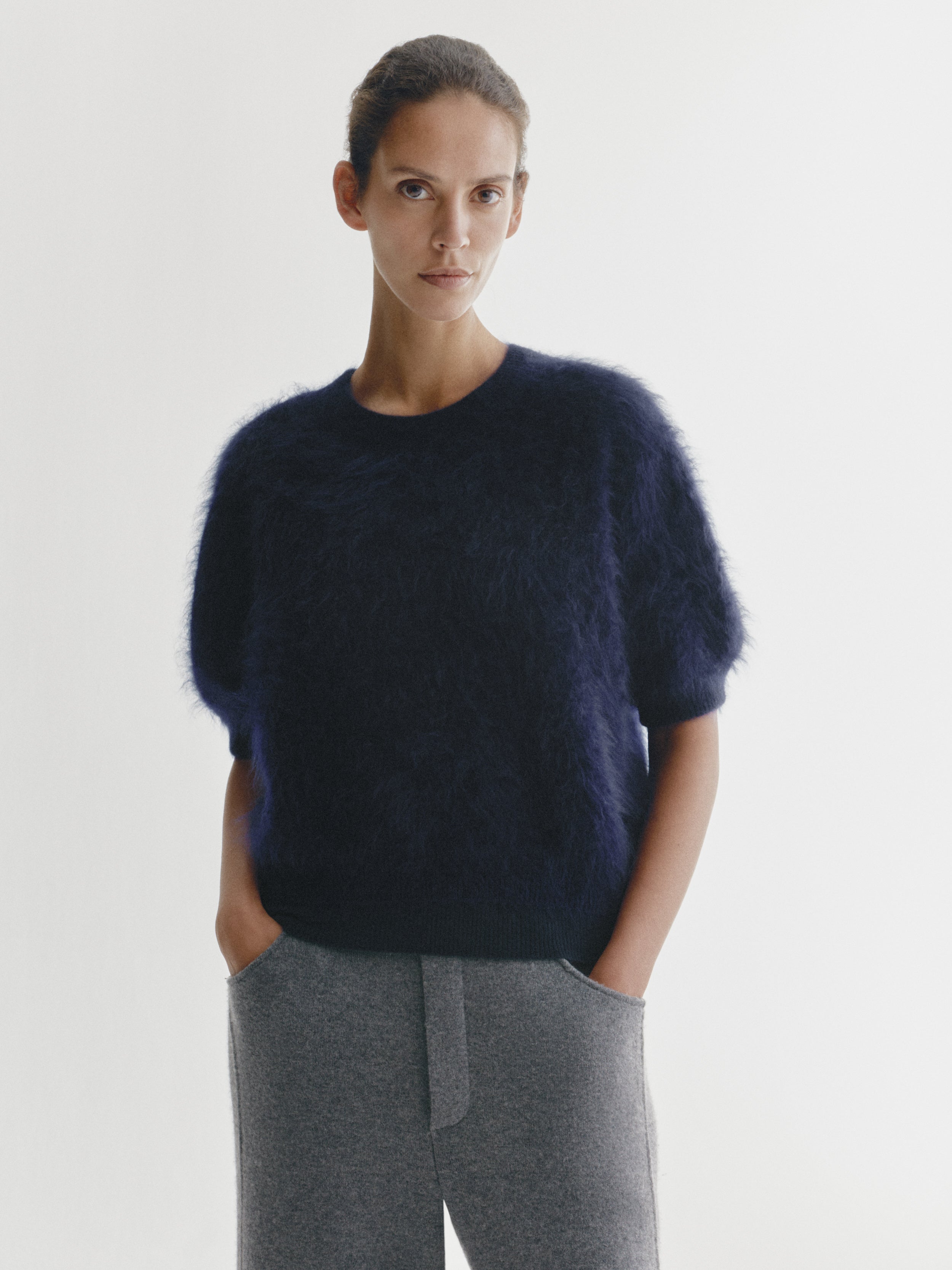 Juniper Sweater Navy Brushed | Cashmere | LISA YANG