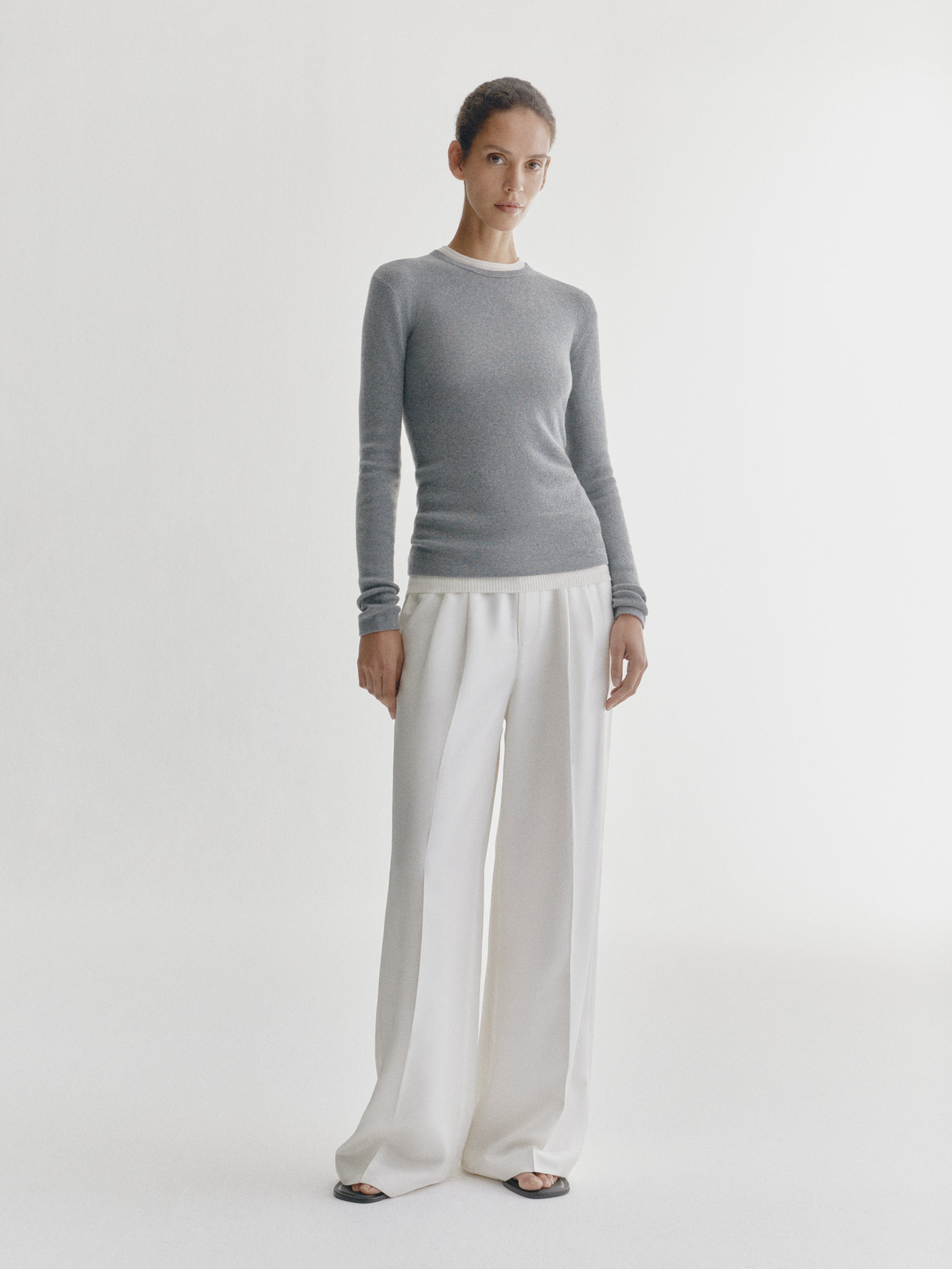 Vivian Top Deep Cloud | Cotton Cashmere | LISA YANG