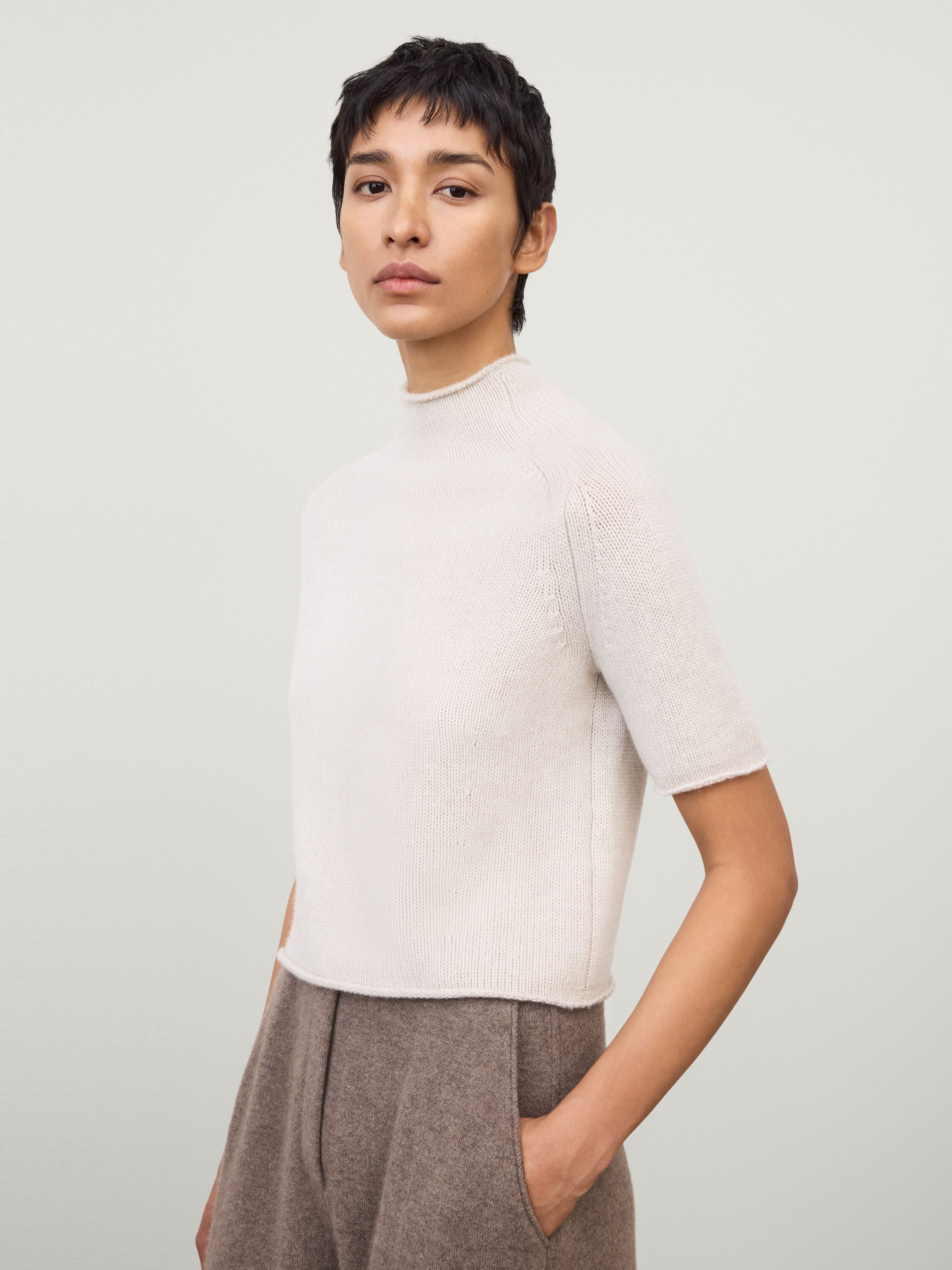 Fride Sweater Oyster | Cashmere | LISA YANG
