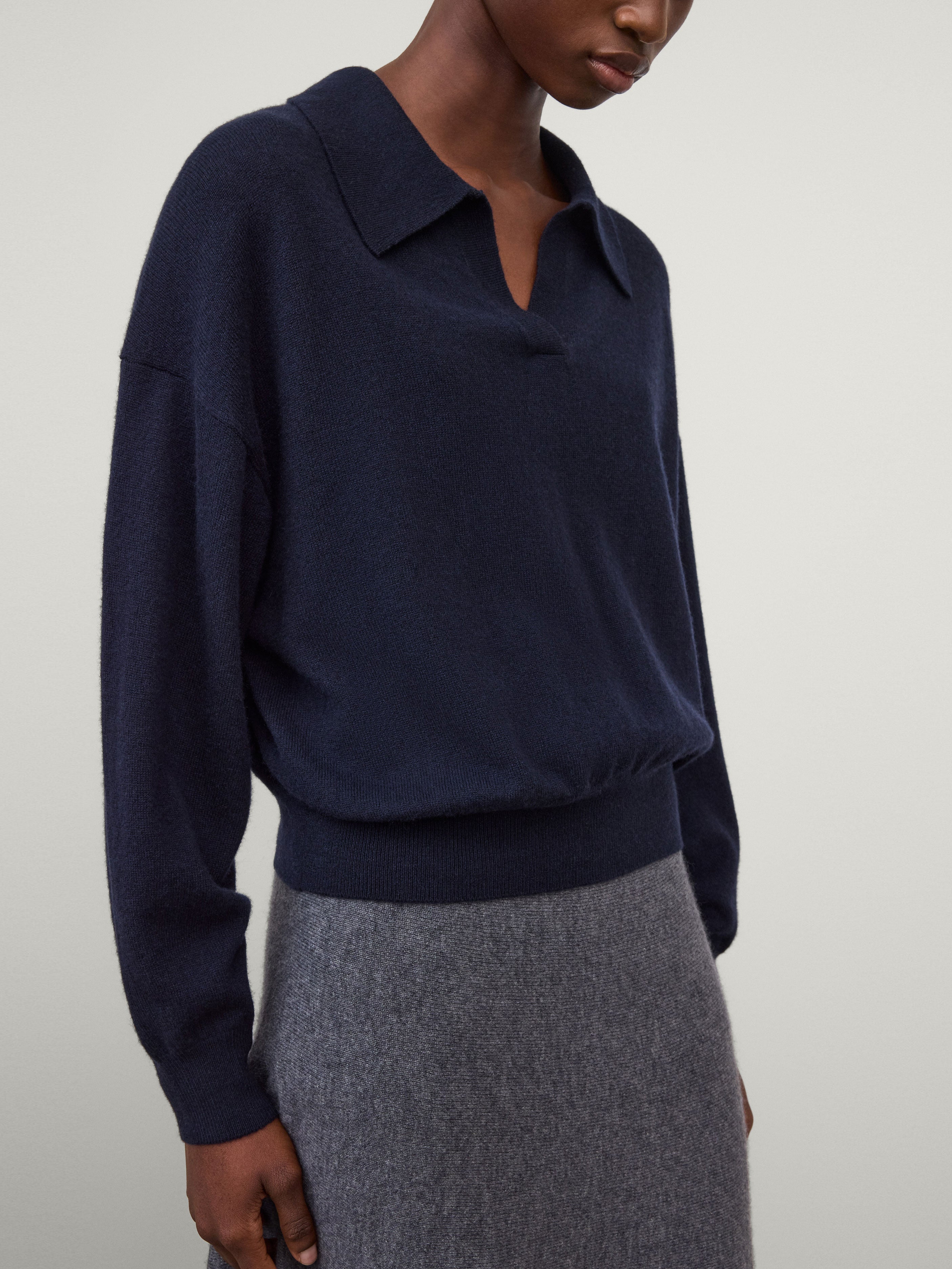 Katriel Sweater Deep Navy | Cashmere | LISA YANG